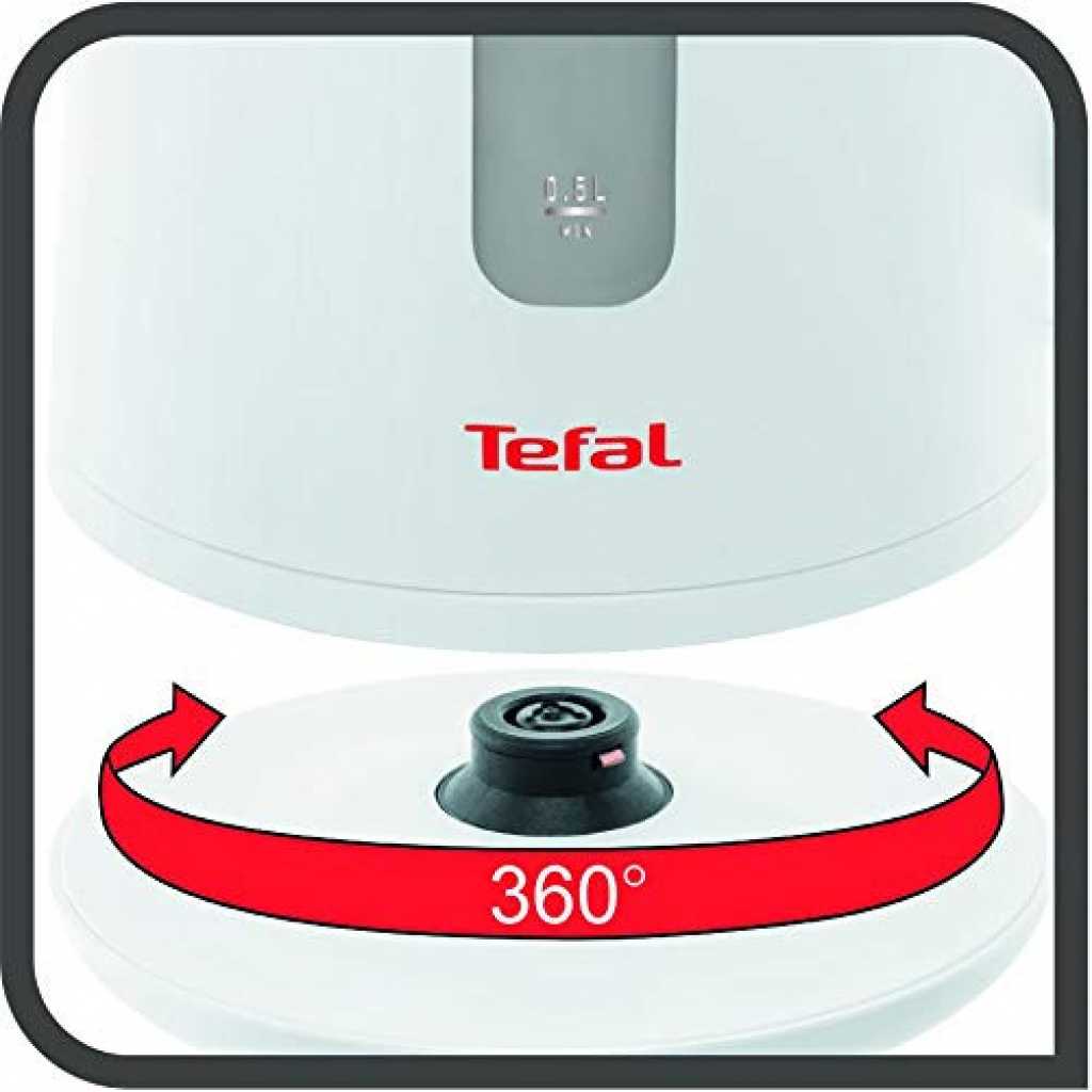 TEFAL Element 1.7 Litre Electric Kettle, White, Plastic, Stainless Steel, KO200127 Percolator - White