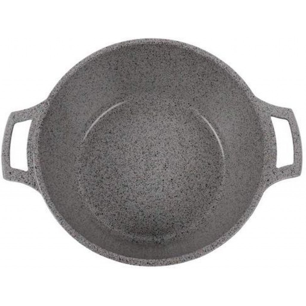 Life Smile 3 Pieces Of Non-stick Serving/Saucepans/Cookware- 24x28x32CM -Grey