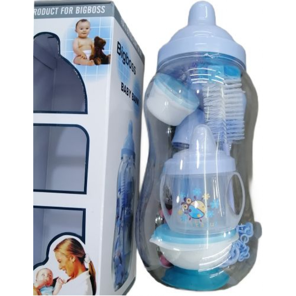 Big Boss 13-in-1 Milk Baby Feeding Bottle Gift Set -Blue