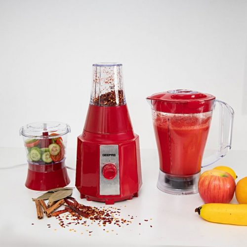 Geepas GSB9891 400W 3 In 1 Multi-Functional Blender - Red/White