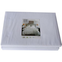 100% 6x6 Cotton Fitted Bedsheets, & 4 Pillow Covers - White