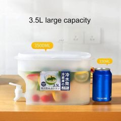 3.5L Fridge Beverage Dispenser With Faucet In Refrigerator Container- Colourless
