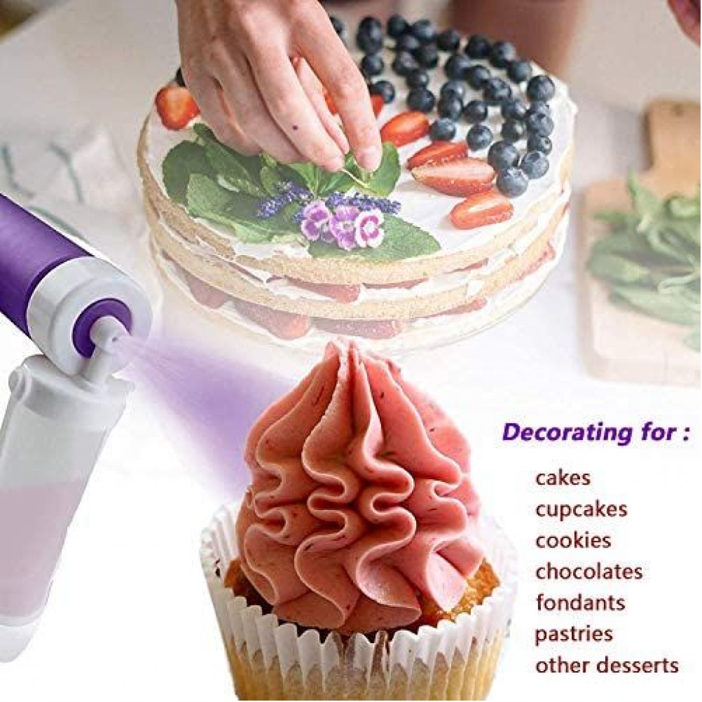 Airbrush For Cake Coloring With 4PCS Baking Spray Gun Decoration Tools Pump- Multi-colour