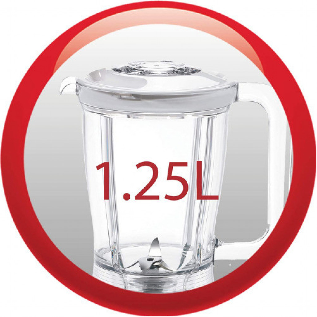 Moulinex Blender Uno 350 Watts, Compact Blender, 1.25 Liter Jar + Grinder + Grater, LM2221BA