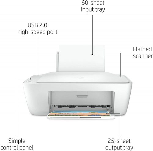 HP DeskJet 2320 Printer, All-in-One Multifunction All In One Colour Printer (Print, Scan, Photocopy) - White