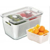 6.25L Refrigerator Organizer Bin Storage Container For Fruits Vegetables-White .