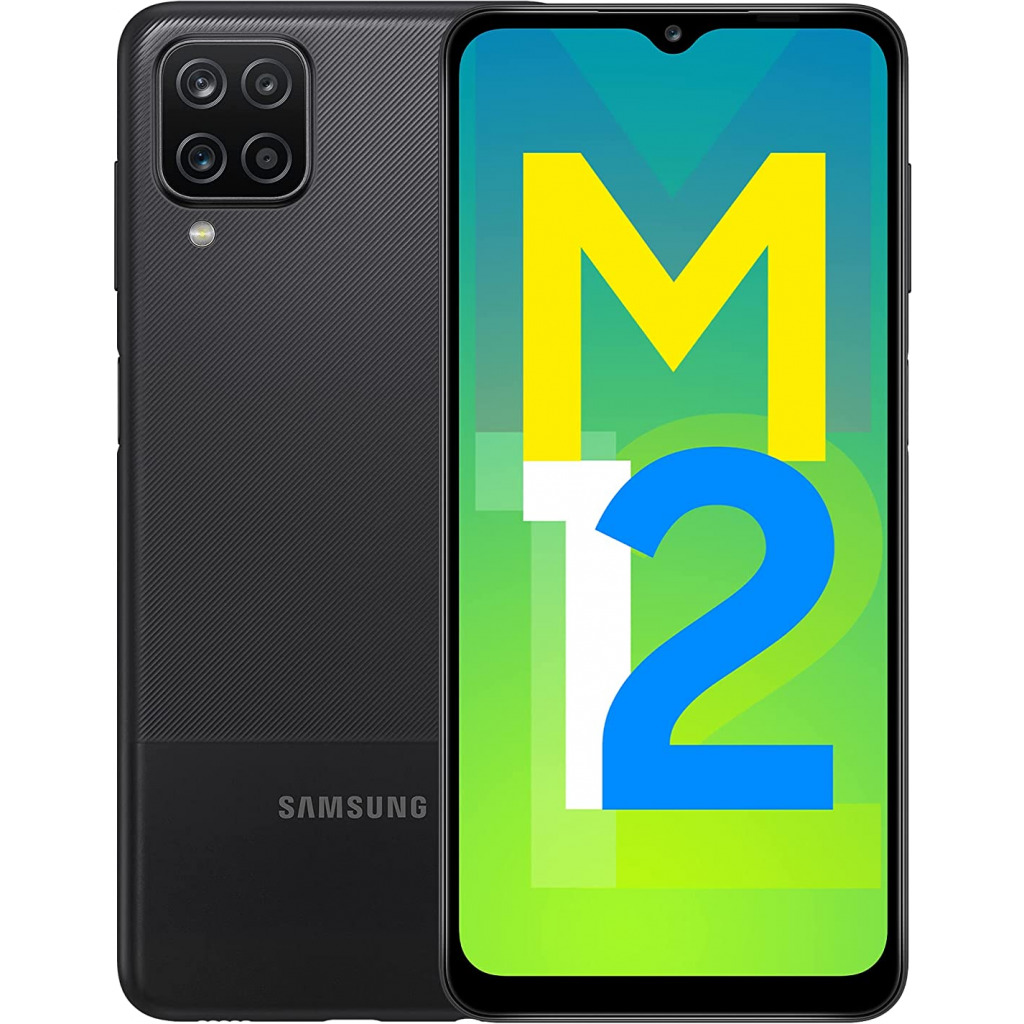 Samsung Galaxy M12 (6GB RAM, 128GB Storage, 6.5″, 48MP, 6000mAH) – Black Samsung Smartphones TilyExpress