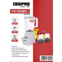 Geepas GSB 6104 400W 3 in 1 Blender - 1.5L Unbreakable Jar