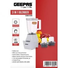 Geepas GSB 6104 400W 3 in 1 Blender – 1.5L Unbreakable Jar Countertop Blenders