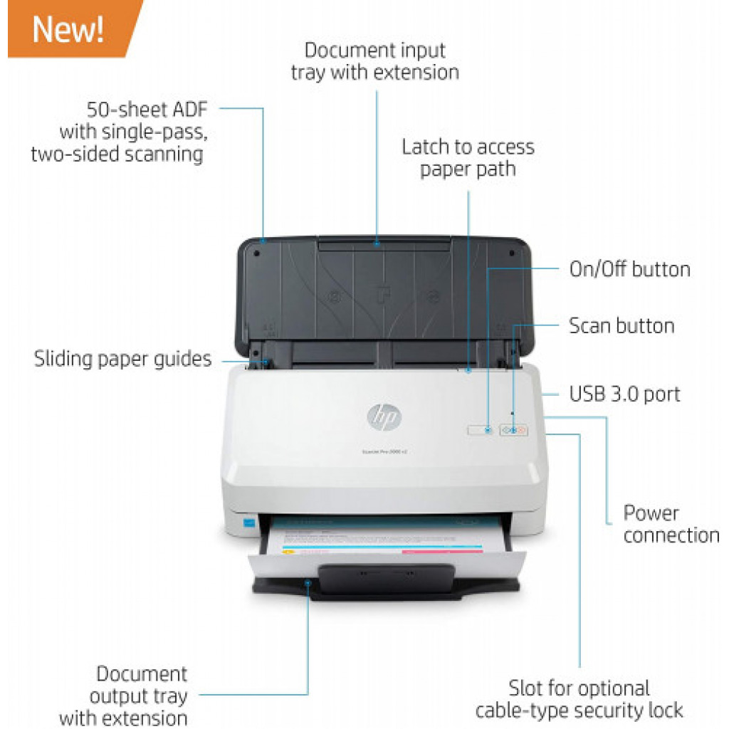 HP Scanjet Pro 2000 s2 Sheet-Feed Scanner (6FW06A)