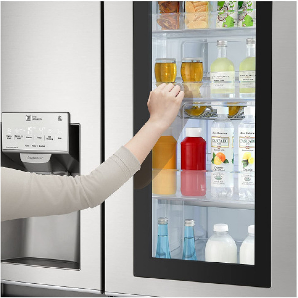 LG 668 L InstaView Door-in-Door Wi-Fi Inverter Side-by-Side Refrigerator (GC-X247CSAV, Noble Steel)