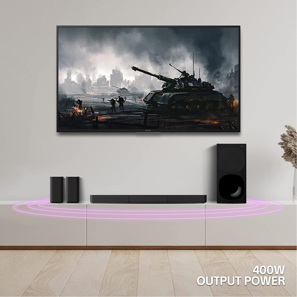 Sony HTS-20R Real 5.1ch Dolby Digital Soundbar for TV with subwoofer and Compact Rear Speakers, 5.1ch Home Theatre System (400W,Bluetooth & USB Connectivity, HDMI & Optical connectivity)