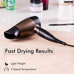 Geepas Foldable Hair Dryer - GH8642, Gold