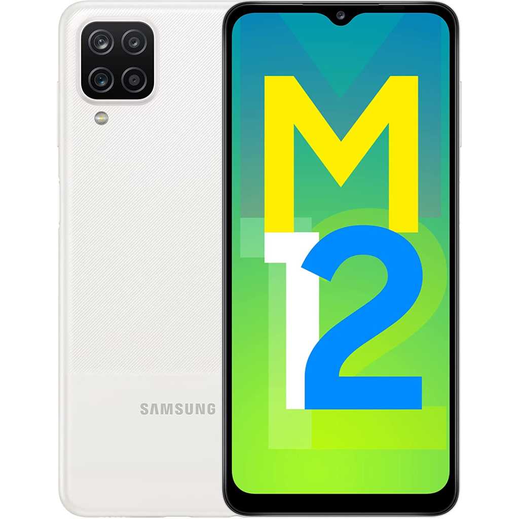 Samsung Galaxy M12 (White,4GB RAM, 64GB Storage) 6000 mAh with 8nm Processor | True 48 MP Quad Camera | 90Hz Refresh Rate