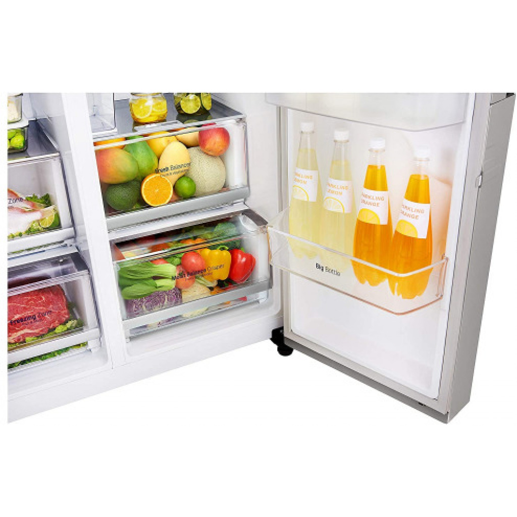 LG 668 L InstaView Door-in-Door Wi-Fi Inverter Side-by-Side Refrigerator (GC-X247CSAV, Noble Steel)