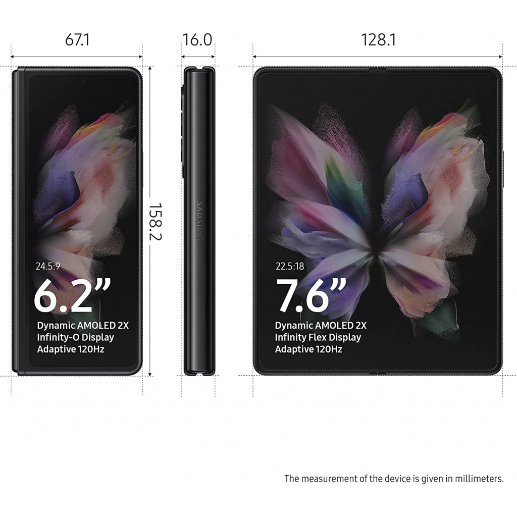 Samsung Galaxy Z Fold 3 5G 7.6" 12GB RAM 512GB ROM 12MP - Black