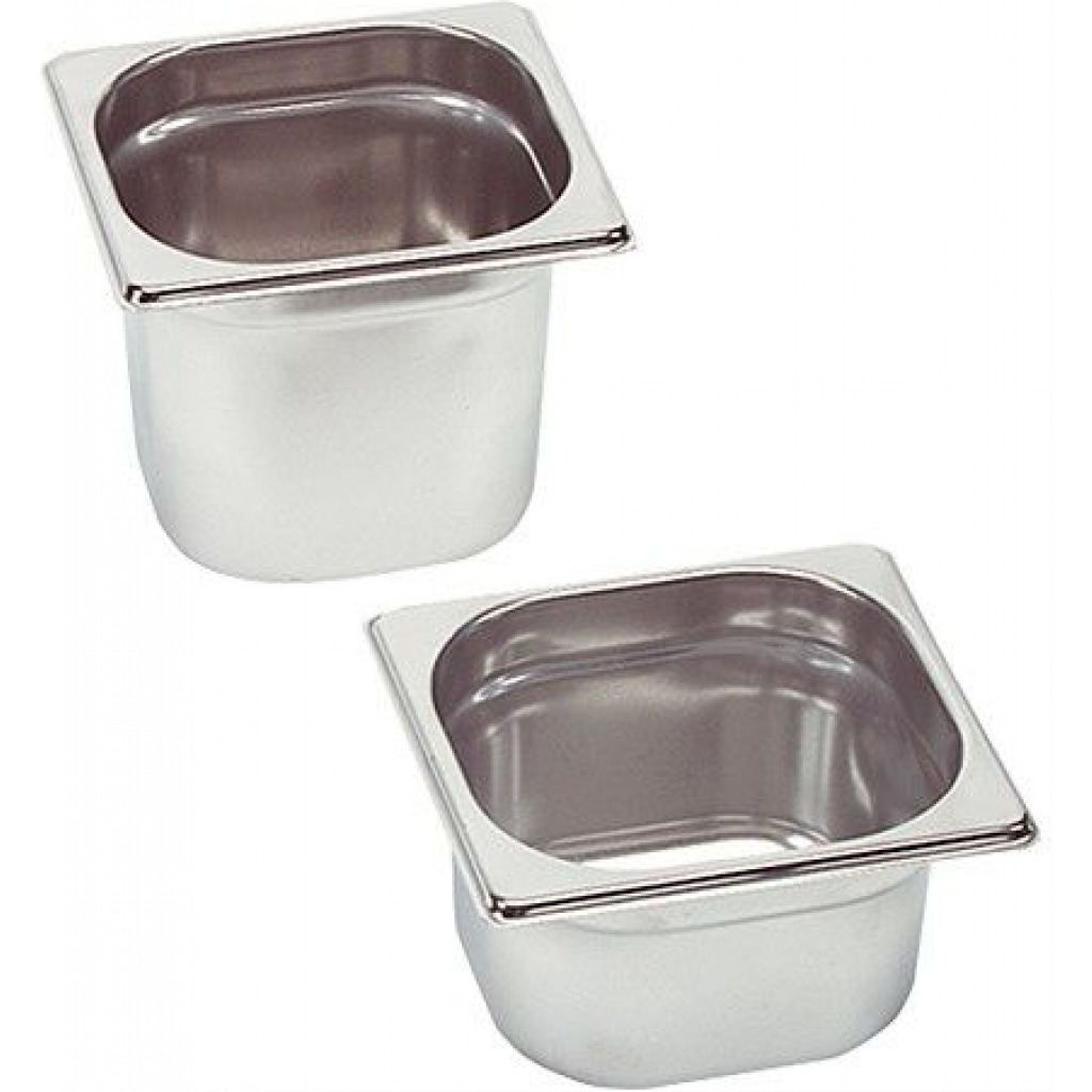 1L & 2.2L Gastronorm Container chafing Water Steam Food Pans- Silver