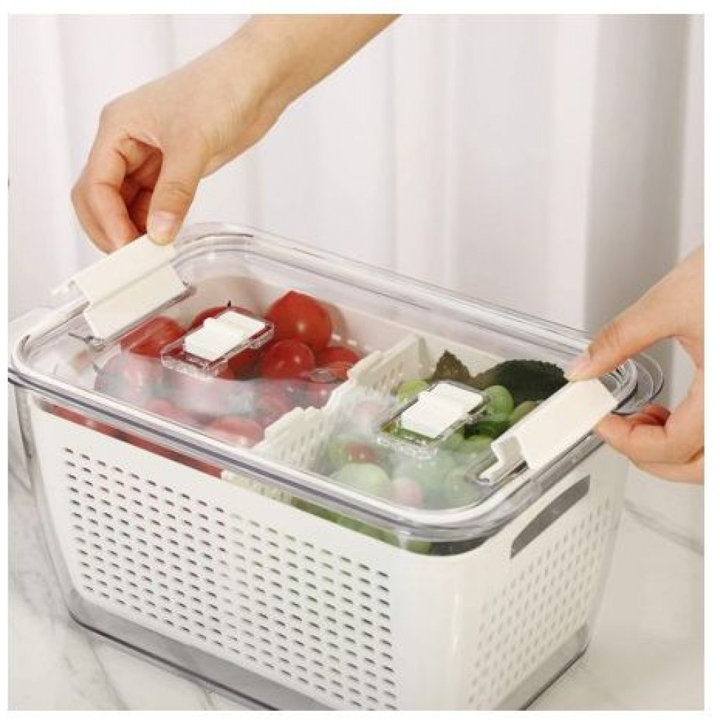 2.72L Refrigerator Organizer Bin Storage Container For Fruits Vegetables- Multi-colours