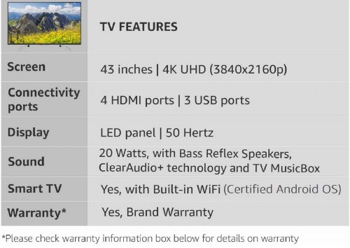 Sony 43 Inches 4K Ultra HD Certified Android Smart LED TV KD-43X7500F (Black)