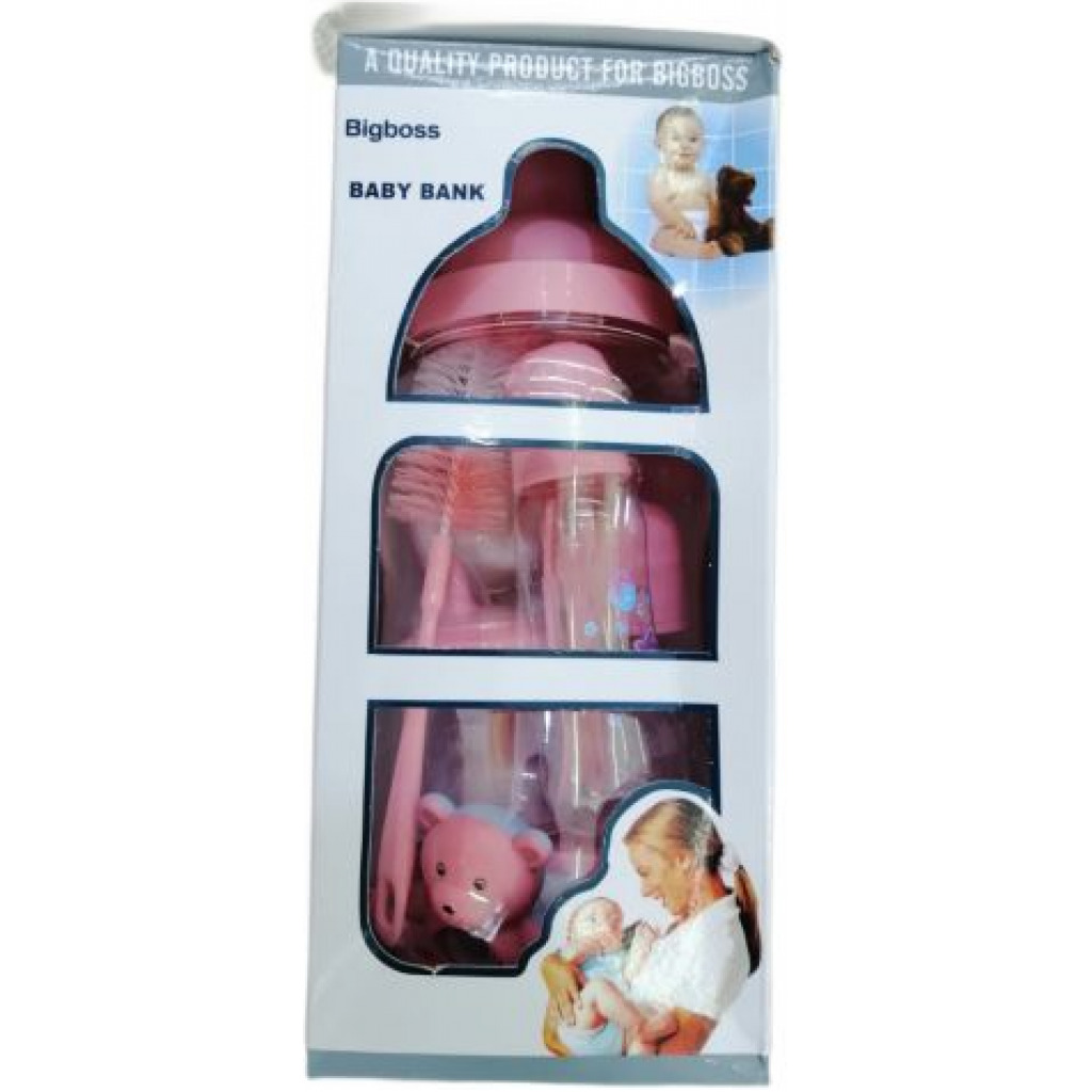 Big Boss 13-in-1 Milk Baby Feeding Bottle Gift Set -Pink.