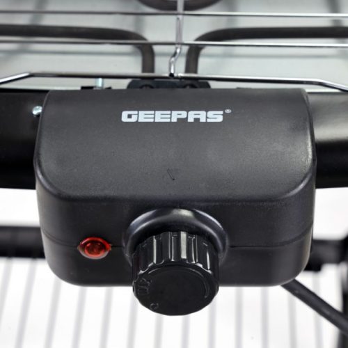 Geepas 2000W Electric Barbecue Grill Auto Thermostat Control with Overheat Protection Space Saving, Waterproof Grill Chicken, Beef, Veggies & More, Black, GBG5480