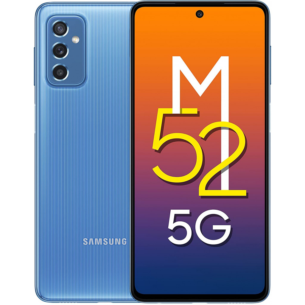 Samsung Galaxy M52 5G (ICY Blue, 8GB RAM, 128GB Storage) 64MP 5000mAH| sAMOLED 120Hz Display Samsung Smartphones TilyExpress