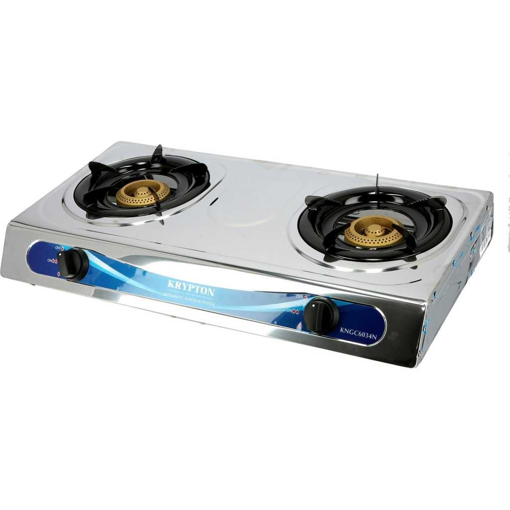 Krypton 2 Burner Gas Cooker, KNGC6034 - Silver