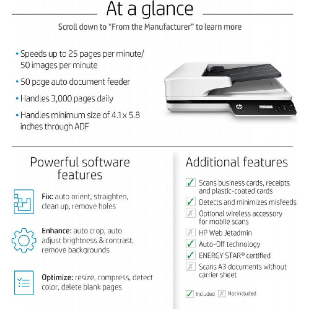 HP ScanJet Pro 3500 f1 Flatbed Scanner (L2741A)