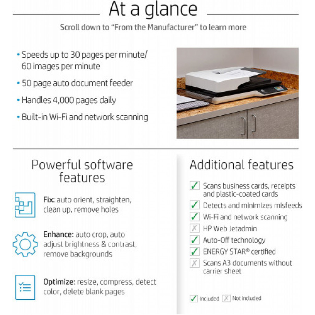 HP ScanJet Pro 4500 fn1 Network Scanner (L2749A)