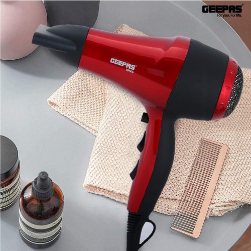 GEEPAS GHD86018,Geepas Hair Dryer/2Spd-3Heat/Coolshot/Ionic, red