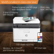 HP Color Laser 179fnw Wireless All in One Laser Printer with Mobile Printing & Built-in Ethernet, Works with Alexa (4ZB97A)