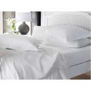 Home Fashion 6*6 Cotton Bedsheets with 2 Pillow Cases - White