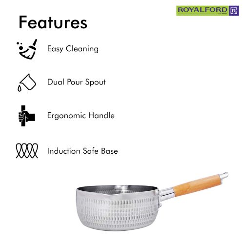 Royalford Aluminium Saucepan, 24 cm, Silver, RF329SP24