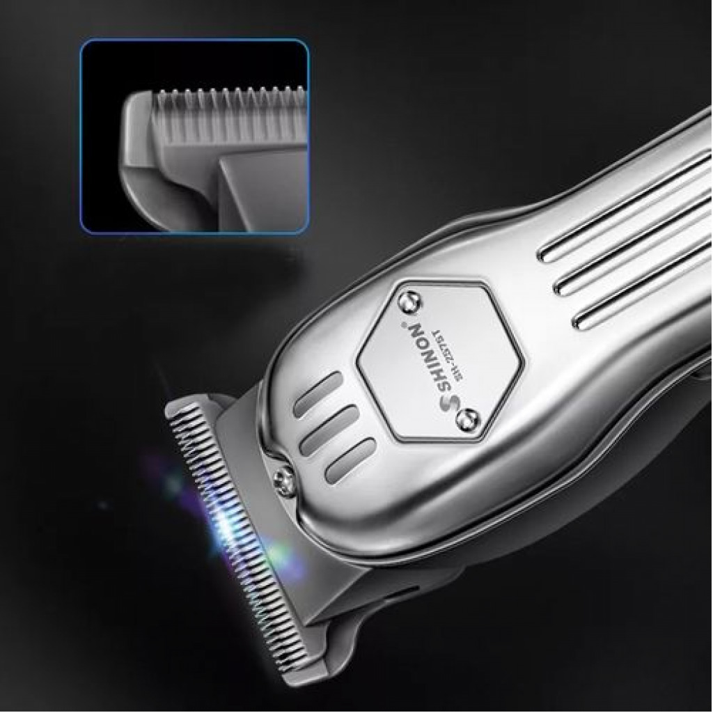 Shinon LCD Trimmer Electric Hair Clipper USB Rechargeable Carving Haircut Machine- Multi-colours