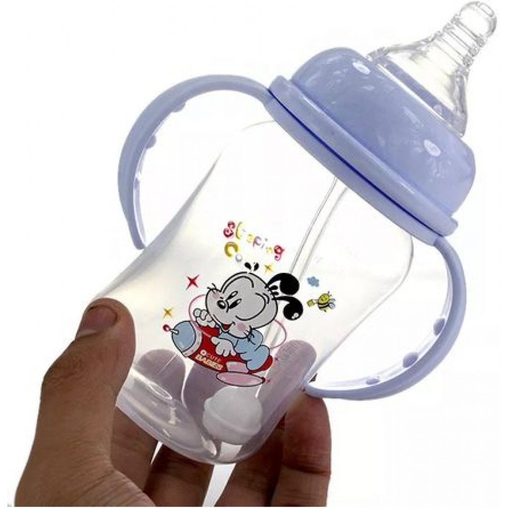 240ml Milk Glass Baby feeding Bottle - Multi-colours.