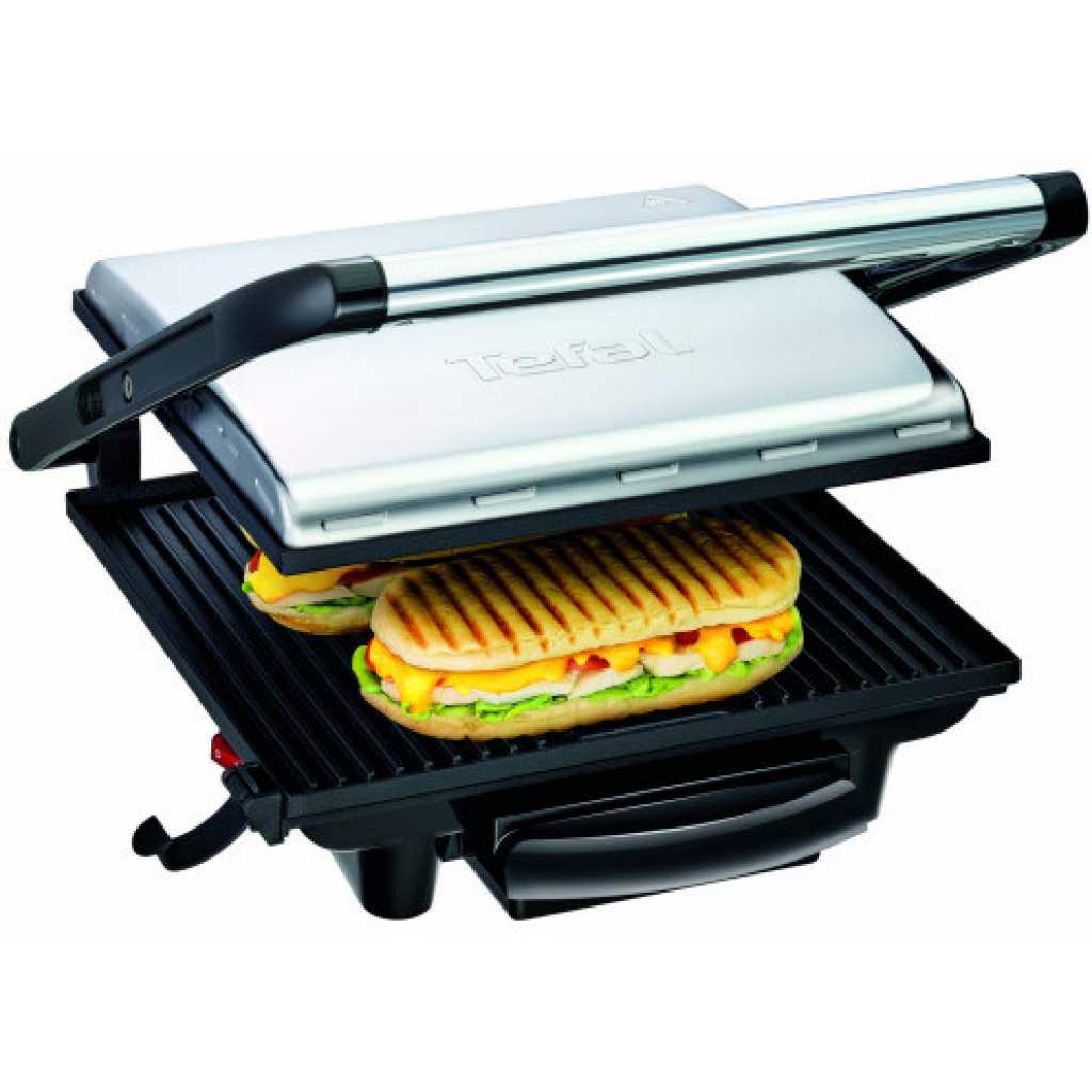 Tefal Inicio Panini Grill, 2000 Watts, Multi-Colour, Stainless Steel/Plastic, GC241D28