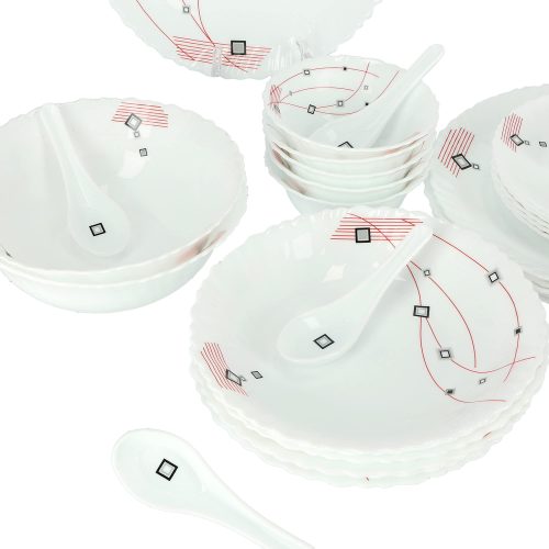 Royalford Opal Ware Dinner Set, 33 Pcs, RF8982