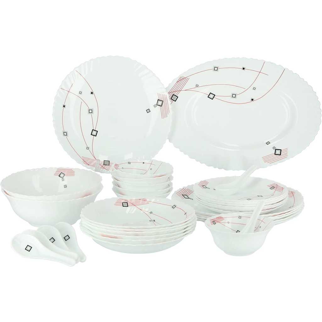 Royalford Opal Ware Dinner Set, 33 Pcs, RF8982