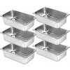 6 Pack Stainless Steel chafing Water Steam Table Buffet Food Pans- Silver Bakeware Sets TilyExpress