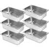 6 Pack Stainless Steel chafing Water Steam Table Buffet Food Pans- Silver