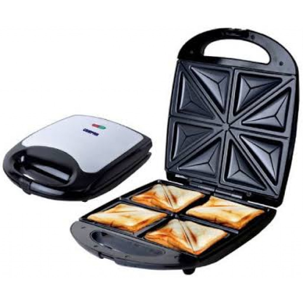 Geepas Sandwich Maker, Silver- GSM5444