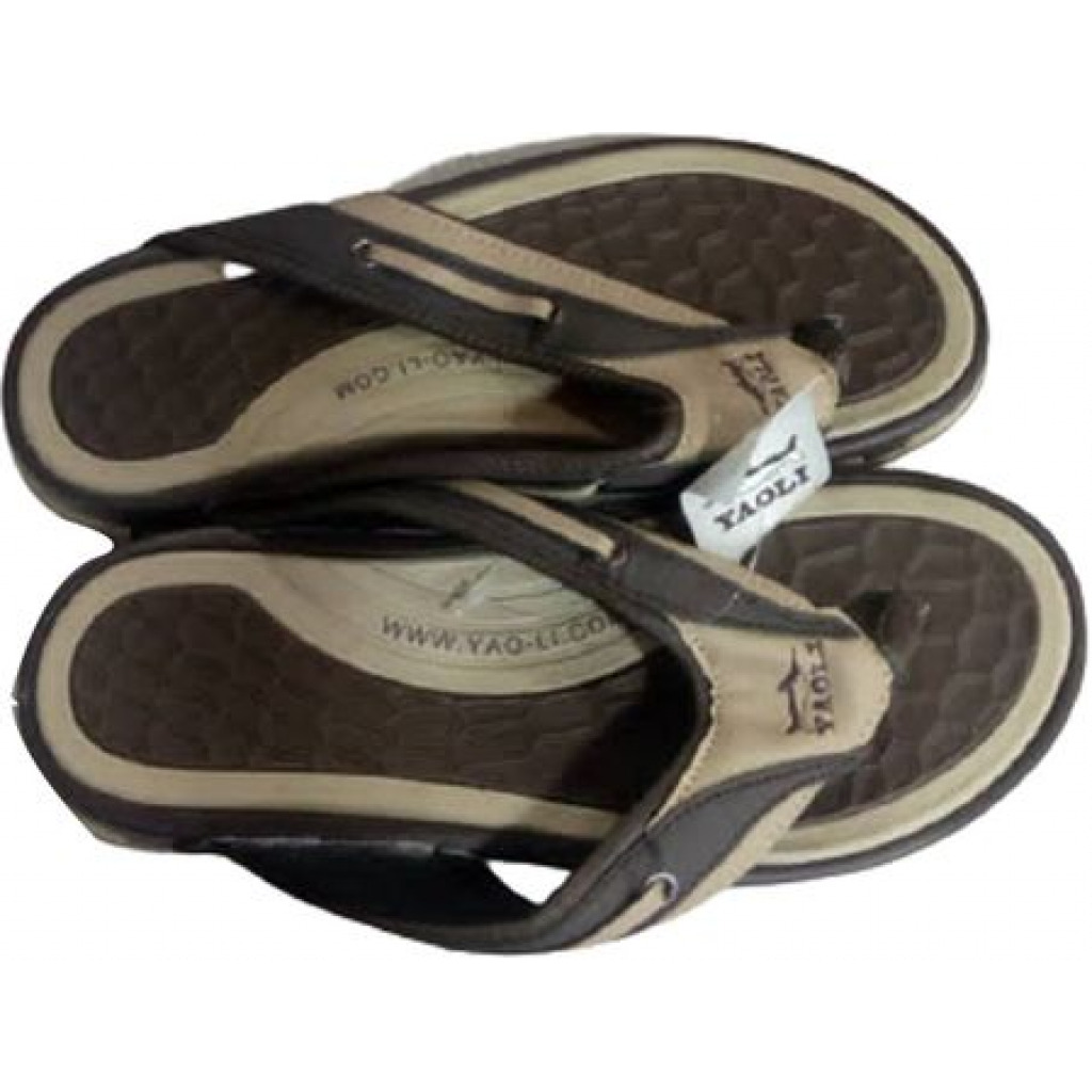 Men’s Designer Sandals – Cream,Brown Men's Sandals TilyExpress