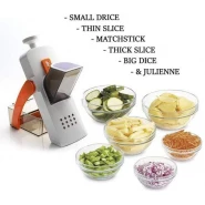 Safe Slice Mandoline Slicer, Dicer For Vegetables, Meal Prep With 30+ Presets & Thickness Adjuster -Multi-colours