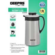 Geepas 1.9L Stainless Steel Vacuum Flask, Double Walled Airpot, GVF27018