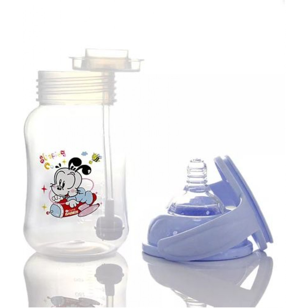 240ml Milk Glass Baby feeding Bottle - Multi-colours.