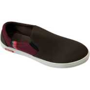 Men's Slip-On Plimsolls - Brown, White