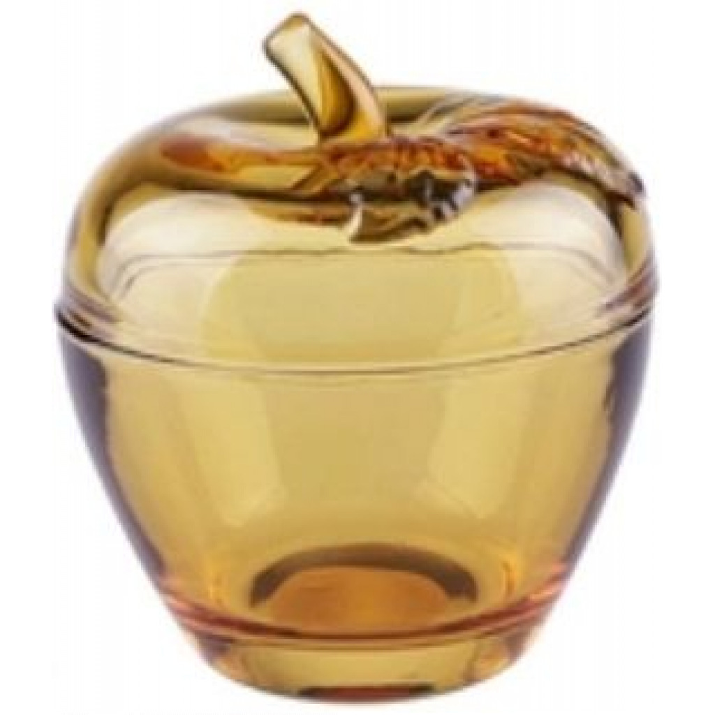 Solid Apple Sugar Glass Candy Jar Bowl Dish – Brown. Spice Racks TilyExpress 4