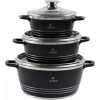 Life Smile 3 Pieces Of Non-stick Serving/Saucepans/Cookware- 32x36x40CM -Black