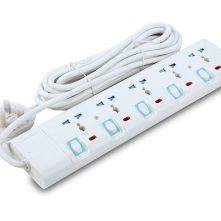 Geepas 5 Way 5 Meter Extension Socket, GES5802 - White