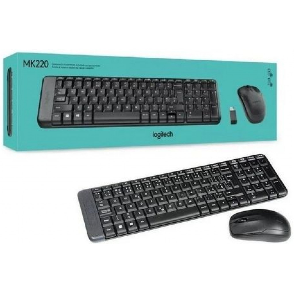 Logitech MK220 Wireless Keyboard & Mouse Combo - Black